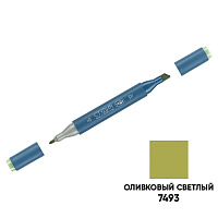 Маркер двусторонний для скетчинга Гамма "Студия", оливковый светлый, корпус трехгранный, пулевид./клиновид. наконечники фото Маркер двусторонний для скетчинга Гамма "Студия", оливковый светлый, корпус трехгранный, пулевид./клиновид. наконечники