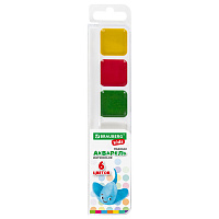 Краски акварельные BRAUBERG KIDS, медовые, 6 цветов, квадратные кюветы, пластиковый пенал, 192281 фото Краски акварельные BRAUBERG KIDS, медовые, 6 цветов, квадратные кюветы, пластиковый пенал, 192281