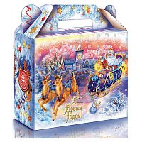 Подарок новогодний "ДЕД МОРОЗ НА САНЯХ", НАБОР конфет 1500 г, картонная коробка, МОСУПАК фото Подарок новогодний "ДЕД МОРОЗ НА САНЯХ", НАБОР конфет 1500 г, картонная коробка, МОСУПАК