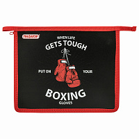 Папка для тетрадей ПИФАГОР А5, 1 отделение, пластик, на молнии, Boxing, 272196