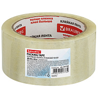 Клейкая лента упаковочная 48 мм х 66 м, прозрачная, толщина 45 микрон, BRAUBERG, 221108 фото Клейкая лента упаковочная 48 мм х 66 м, прозрачная, толщина 45 микрон, BRAUBERG, 221108