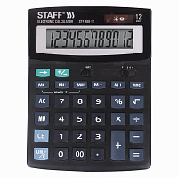 Калькулятор настольный STAFF STF-888-12 (200х150 мм), 12 разрядов, двойное питание, 250149 фото Калькулятор настольный STAFF STF-888-12 (200х150 мм), 12 разрядов, двойное питание, 250149