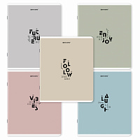 Тетрадь А5, 48 л., BRAUBERG, скоба, клетка, матовая ламинация, "Однотонный_Пастель_2", (микс в спайке), 405336