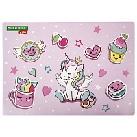 Настольное покрытие BRAUBERG KIDS, А3+, пластик, 46x33 см, "Unicorn dreams", 271730 фото Настольное покрытие BRAUBERG KIDS, А3+, пластик, 46x33 см, "Unicorn dreams", 271730
