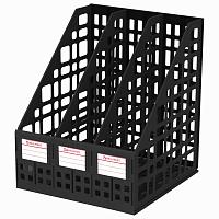 Лоток вертикальный для бумаг BRAUBERG "MAXI Plus", 240 мм, 3 отделения, сетчатый, сборный, черный, 237013 фото Лоток вертикальный для бумаг BRAUBERG "MAXI Plus", 240 мм, 3 отделения, сетчатый, сборный, черный, 237013