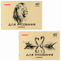 Блокнот для рисования, А4, 40 л., обложка офсет, ПИФАГОР, 200х285 мм, "Лебеди/Лев", 126962 фото Блокнот для рисования, А4, 40 л., обложка офсет, ПИФАГОР, 200х285 мм, "Лебеди/Лев", 126962
