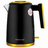 Чайник BRAYER BR1017, 1,7 л, 2200 Вт, закрытый нагревательный элемент, сталь, черный фото Чайник BRAYER BR1017, 1,7 л, 2200 Вт, закрытый нагревательный элемент, сталь, черный