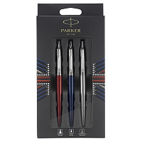 Набор Parker "Jotter London Trio": шариковая ручка + гелевая ручка + механический карандаш, подарочная упаковка, европодвес фото Набор Parker "Jotter London Trio": шариковая ручка + гелевая ручка + механический карандаш, подарочная упаковка, европодвес