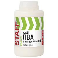 Клей ПВА универсальный 1 кг (бумага, картон, дерево), STAFF, 606431 фото Клей ПВА универсальный 1 кг (бумага, картон, дерево), STAFF, 606431