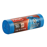 Мешки для мусора 160 л, синие, в рулоне 10 шт., ПВД, 21 мкм, 120х87 см, PACLAN "Big&Strong", 402001 фото Мешки для мусора 160 л, синие, в рулоне 10 шт., ПВД, 21 мкм, 120х87 см, PACLAN "Big&Strong", 402001