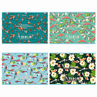 Альбом для рисования А4, 24 листа, скоба, обложка картон, BRAUBERG, 203х288 мм, "КАРПЫ КОИ" (4 вида), 107107