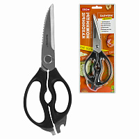 Ножницы кухонные DASWERK (ДАСВЕРК), 230 мм, разборные, с открывашками, зазубренные, 608906