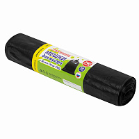 Мешки для мусора 240 л черные, в рулоне 10 шт., ПВД 30 мкм, 90x130 см, ЛЮБАША эконом, 608916 фото Мешки для мусора 240 л черные, в рулоне 10 шт., ПВД 30 мкм, 90x130 см, ЛЮБАША эконом, 608916