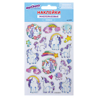 Наклейки гелевые "Единороги", многоразовые, с тиснением фольгой, 10х15 см, ЮНЛАНДИЯ, 661805 фото Наклейки гелевые "Единороги", многоразовые, с тиснением фольгой, 10х15 см, ЮНЛАНДИЯ, 661805