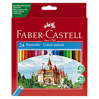 Карандаши цветные Faber-Castell Grip Eco Замок 24 цвета шестигранные фото Карандаши цветные Faber-Castell Grip Eco Замок 24 цвета шестигранные