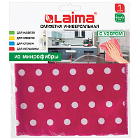 Салфетка из МИКРОФИБРЫ универсальная, 40х40 см, горошек, 250 г/м2, LAIMA, 607582 фото Салфетка из МИКРОФИБРЫ универсальная, 40х40 см, горошек, 250 г/м2, LAIMA, 607582