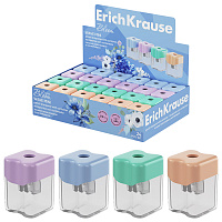 Точилка ERICH KRAUSE "Wave Mini Pastel Bloom" с контейнером, пластиковая, корпус ассорти, 60044 фото Точилка ERICH KRAUSE "Wave Mini Pastel Bloom" с контейнером, пластиковая, корпус ассорти, 60044