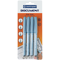 Ручки капиллярные (линеры) ЧЕРНЫЕ CENTROPEN "Document" НАБОР 4 шт., линия 0,1/0,3/0,5/0,7 мм, 2631/4, 2 2631 0404 фото Ручки капиллярные (линеры) ЧЕРНЫЕ CENTROPEN "Document" НАБОР 4 шт., линия 0,1/0,3/0,5/0,7 мм, 2631/4, 2 2631 0404