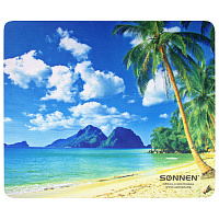 Коврик для мыши SONNEN "BEACH", резина + ткань, 260х220х3 мм, 513294 фото Коврик для мыши SONNEN "BEACH", резина + ткань, 260х220х3 мм, 513294