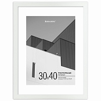 Рамка 30х40 см с паспарту 21х30 см небьющаяся, багет 20 мм, пластик, BRAUBERG "New Age", белая, 391278 фото Рамка 30х40 см с паспарту 21х30 см небьющаяся, багет 20 мм, пластик, BRAUBERG "New Age", белая, 391278