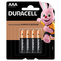 Батарейка ААА мизинчиковая Duracell Basic (4 штуки в упаковке) фото Батарейка ААА мизинчиковая Duracell Basic (4 штуки в упаковке)