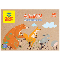 Альбом для рисования 40л., А4, на скрепке Мульти-Пульти "Лесные друзья", крафт картон фото Альбом для рисования 40л., А4, на скрепке Мульти-Пульти "Лесные друзья", крафт картон