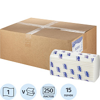 Полотенца бумажные листовые Luscan PROFESSIONAL H3 V-сложение (ZZ) 1-слойные белые 15 пачек по 250 листов фото Полотенца бумажные листовые Luscan PROFESSIONAL H3 V-сложение (ZZ) 1-слойные белые 15 пачек по 250 листов