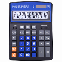 Калькулятор настольный ОФИСМАГ 555-BKBU (206x155 мм), 12 разрядов, двойное питание, ЧЕРНО-СИНИЙ, 271927 фото Калькулятор настольный ОФИСМАГ 555-BKBU (206x155 мм), 12 разрядов, двойное питание, ЧЕРНО-СИНИЙ, 271927