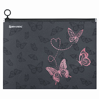 Папка для тетрадей BRAUBERG А4, 1 отделение, пластик, на zip-lock-молнии, "Neon butterflies", 272103 фото Папка для тетрадей BRAUBERG А4, 1 отделение, пластик, на zip-lock-молнии, "Neon butterflies", 272103