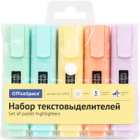 Набор текстовыделителей OfficeSpace 05цв., пастельные цвета, 1-5мм, европодвес фото Набор текстовыделителей OfficeSpace 05цв., пастельные цвета, 1-5мм, европодвес