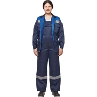 Костюм рабочий летний женский л03-КПК с СОП синий/васильковый (размер 60-62, рост 158-164)