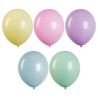 Воздушные шары, 10шт., М12/30см, MESHU "Macaroons", пастель, ассорти