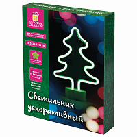 Светильник декоративный неоновый ЗОЛОТАЯ СКАЗКА "Ель", 18.5х26.5х10 см, на батарейках, 591286 фото Светильник декоративный неоновый ЗОЛОТАЯ СКАЗКА "Ель", 18.5х26.5х10 см, на батарейках, 591286