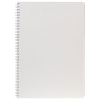 Тетрадь А4 96 л., HATBER, гребень, клетка, Soft-touch ламинация, SoloMatte "Арктический белый", 092878, 96Т4лВ1гр