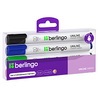 Набор маркеров для белых досок Berlingo "Uniline WB300" 04цв., пулевидный, 3мм, PET фото Набор маркеров для белых досок Berlingo "Uniline WB300" 04цв., пулевидный, 3мм, PET