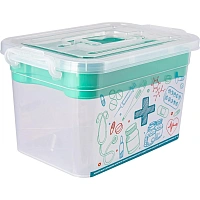 Контейнер для аптечки Домашний доктор 10 л 355x235x190 мм в ассортименте