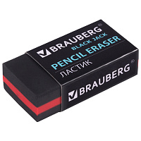 Ластик BRAUBERG "BlackJack", 40х20х11 мм, черный, прямоугольный, картонный держатель, 222466 фото Ластик BRAUBERG "BlackJack", 40х20х11 мм, черный, прямоугольный, картонный держатель, 222466
