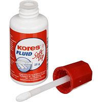 Корректирующая жидкость (штрих) Kores Soft Tip Fluid быстросохнущая 25 г фото Корректирующая жидкость (штрих) Kores Soft Tip Fluid быстросохнущая 25 г