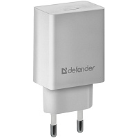 Зарядное устройство сетевое Defender EPA-10, 1*USB, 2.1А output, пакет, белый фото Зарядное устройство сетевое Defender EPA-10, 1*USB, 2.1А output, пакет, белый
