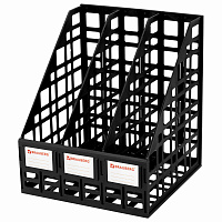 Лоток вертикальный для бумаг BRAUBERG "ULTRA", 240 мм, 3 отделения, сетчатый, сборный, черный, 238249 фото Лоток вертикальный для бумаг BRAUBERG "ULTRA", 240 мм, 3 отделения, сетчатый, сборный, черный, 238249