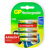 Аккумулятор AAA 950 мАч GP 1000 series 100AAAHC 4 штуки в упаковке NiMh фото Аккумулятор AAA 950 мАч GP 1000 series 100AAAHC 4 штуки в упаковке NiMh