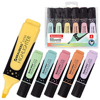 Набор текстовыделителей BRAUBERG 6 шт., АССОРТИ, "EXTRA PASTEL", прорезиненный корпус, линия 1-5 мм, 151757