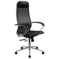 Кресло МЕТТА "ErgoLife" 10 B1-104K, хром, синхромеханизм, прочная сетка, черное