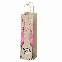 Крафт-пакет бумажный "Wine not?" 15х8х39 см, с кручеными ручками, плотность 80 г/м2, 115809 фото Крафт-пакет бумажный "Wine not?" 15х8х39 см, с кручеными ручками, плотность 80 г/м2, 115809