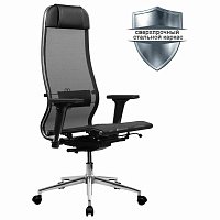Кресло МЕТТА "ErgoLife" 10 B1-104D, хром, синхромеханизм, 2D-подлокотники, прочная сетка, черное фото Кресло МЕТТА "ErgoLife" 10 B1-104D, хром, синхромеханизм, 2D-подлокотники, прочная сетка, черное