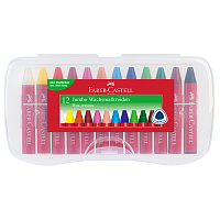 Мелки восковые утолщенные Faber-Castell "Jumbo", 12цв., трехгранные, пластиковая упаковка фото Мелки восковые утолщенные Faber-Castell "Jumbo", 12цв., трехгранные, пластиковая упаковка