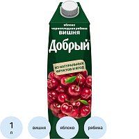Сок Добрый яблоко/вишня/черноплодная рябина 1 л фото Сок Добрый яблоко/вишня/черноплодная рябина 1 л