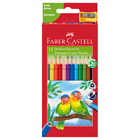 Карандаши цветные Faber-Castell 12 цветов трехгранные с точилкой фото Карандаши цветные Faber-Castell 12 цветов трехгранные с точилкой