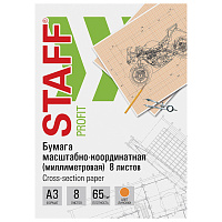 Бумага масштабно-координатная (миллиметровая), скоба, БОЛЬШОЙ ФОРМАТ А3, оранжевая, 8 листов, 65 г/м2, STAFF, 113489 фото Бумага масштабно-координатная (миллиметровая), скоба, БОЛЬШОЙ ФОРМАТ А3, оранжевая, 8 листов, 65 г/м2, STAFF, 113489