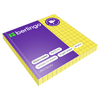Самоклеящийся блок Berlingo "Ultra Sticky", 75*75мм, 80л., в клетку, желтый неон фото Самоклеящийся блок Berlingo "Ultra Sticky", 75*75мм, 80л., в клетку, желтый неон